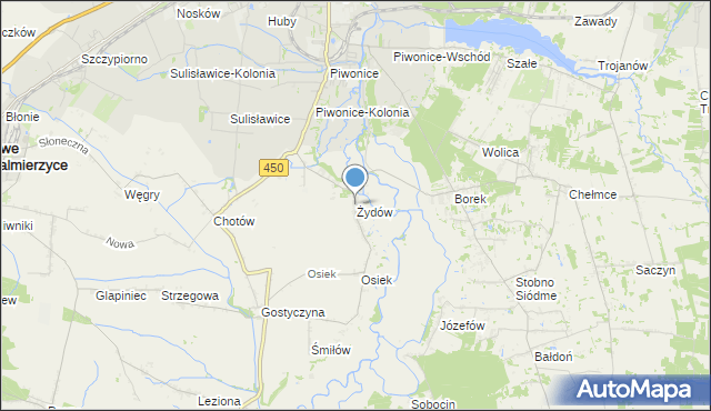 mapa Żydów, Żydów gmina Godziesze Wielkie na mapie Targeo